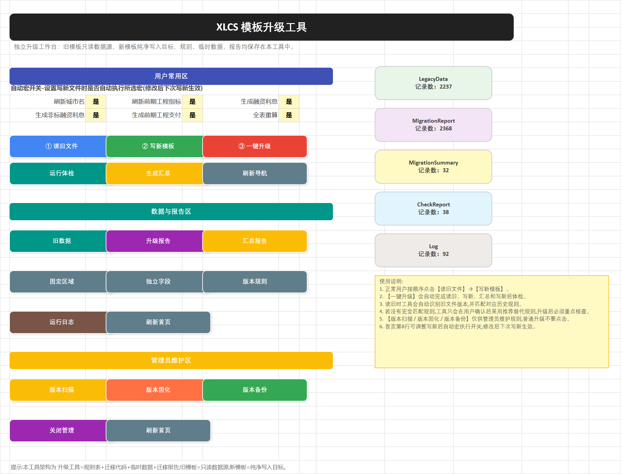 XLCS 模板升级工具预览 XLCS 模板升级工具预览